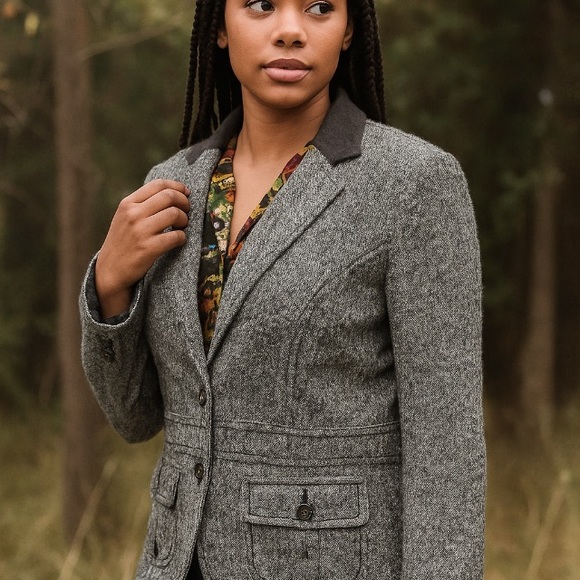 CAbi Jackets & Blazers - CAbi Gray Tweed Blazer Tailored Suit Jacket